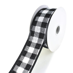 Glitter Buffalo Plaid Wired Ribbon, 1-1/2-Inch, 10-Yard