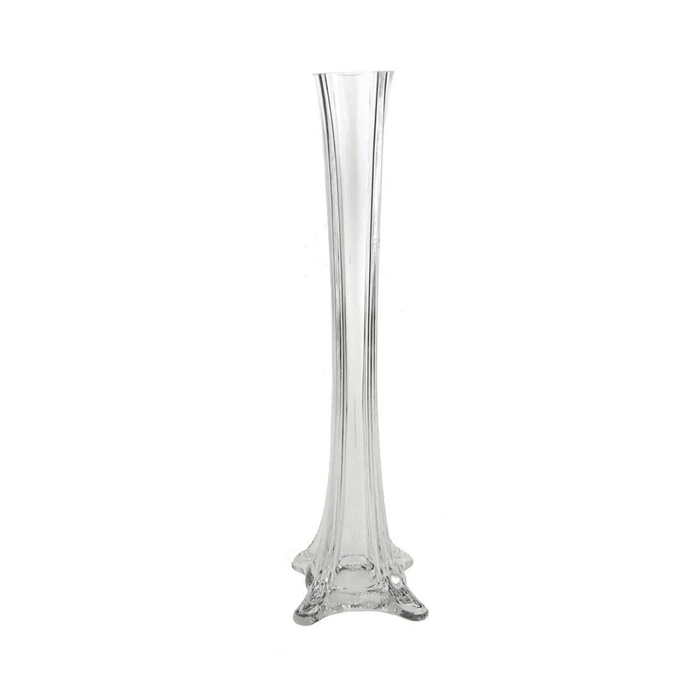 Homeford Tall Glass Eiffel Tower Vases, Clear, 24-Inch