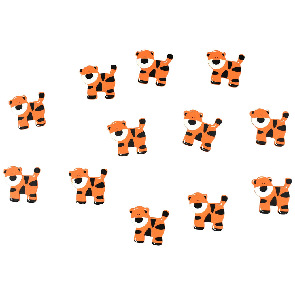 Mini Tiger Wooden Party Favors, 1-1/2-Inch, 12-Count
