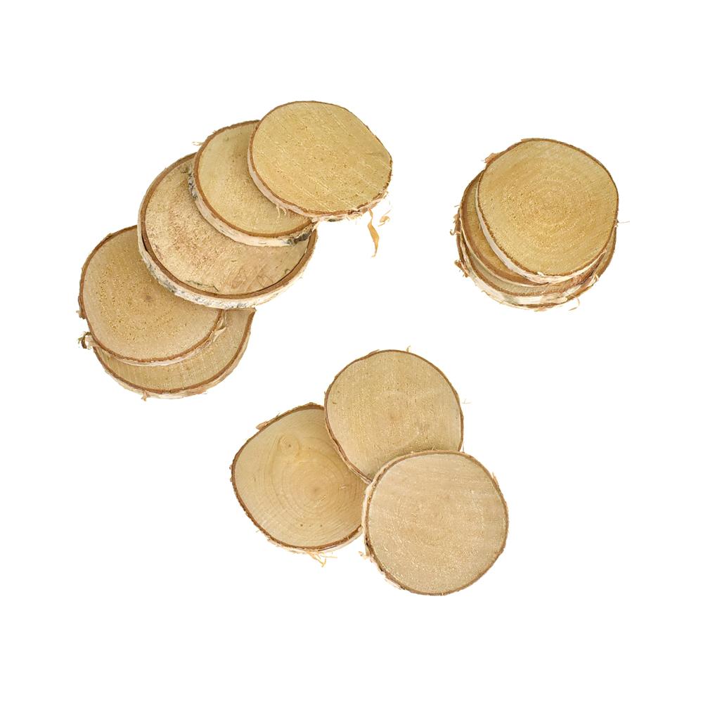 Rustic Round Natural Wood Slices, Assorted Sizes, 12-Piece