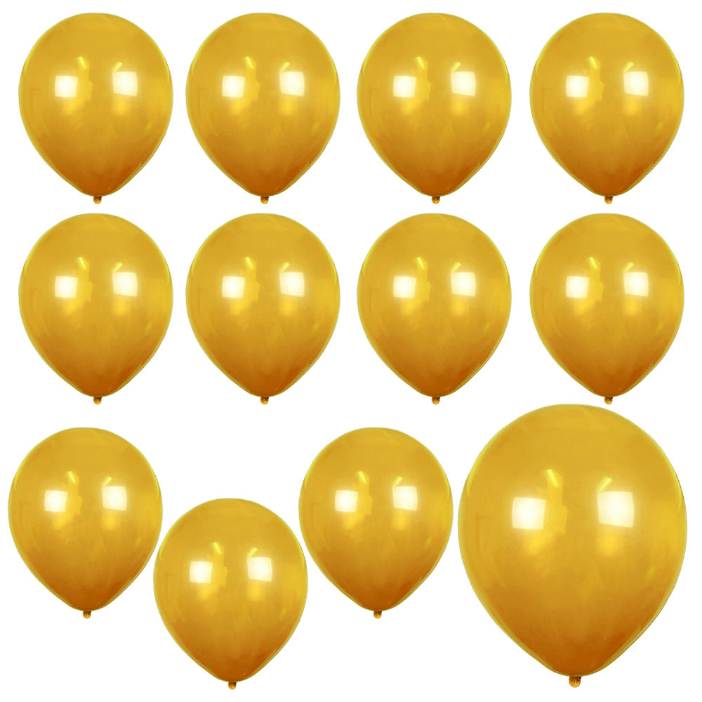 Premium Solid Color Latex Balloons, 12-inch, 72-count, Gold