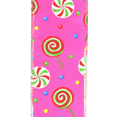 Lollipops and Gumdrops Wired Ribbon, 2-1/2-Inch, 10-Yard