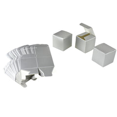 Cube Metallic Paper Gift Favor Boxes, 2-Inch, 24-Count