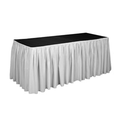 Polyester Pleated Full Length Table Skirt, 17-Feet x 29-Inch