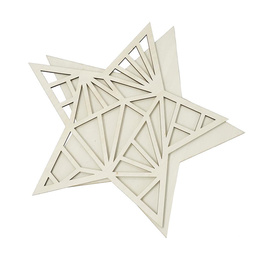 Wood Star Craft Pattern Shapes, Natural, 2-Piece