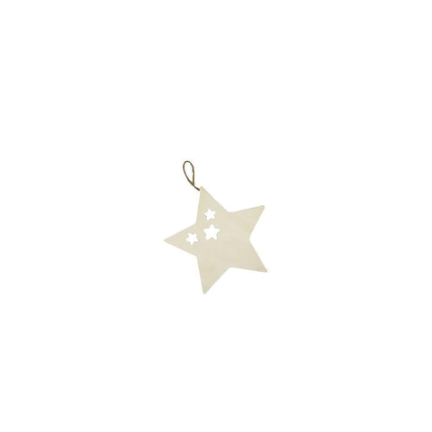 Wood Craft Hanging Star, Natural, 4-Piece