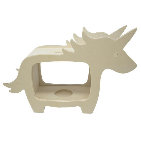 DIY Wood Unicorn Coin Bank, Natural, 6-Inch