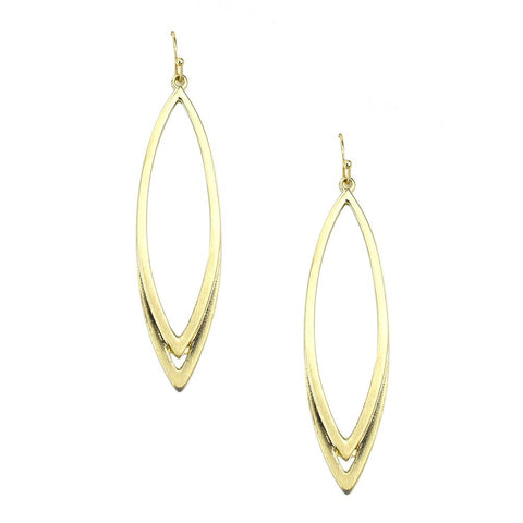 Almond Drop Earrings, Gold, 2-1/2-Inch