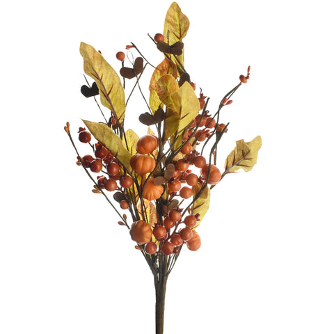 Artificial Autumn Mini Pumpkin Harvest Assortment Stem, 17-Inch