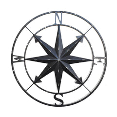 Metal Compass Wall Hanging Sculpture, 28-Inch