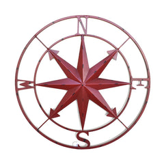 Metal Compass Wall Hanging Sculpture, 28-Inch