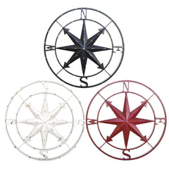 Metal Compass Wall Hanging Sculpture, 28-Inch