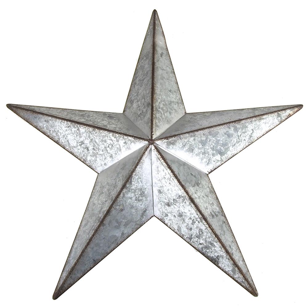 Galvanized Metal Star Christmas Decor, Silver, 15-Inch
