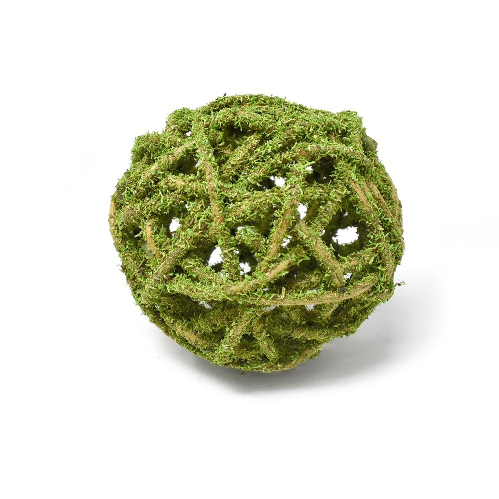 Decorative Curly Willow Ball Bowl Filler, Mosscoat, 4-Inch