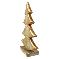 Metallic Brushed Wooden Christmas Tree Centerpiece, 10-1/4-Inch - Copper