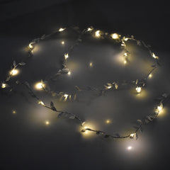 LED Silver Leaf Fairy Lights, 7-Feet - Warm White