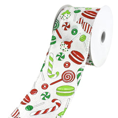 Christmas Sweet Treats Wired Ribbon, 2-1/2-Inch, 10-Yard