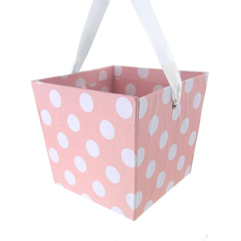 Cardboard Paper Market Tray, Polka Dot Pink, 5-Inch