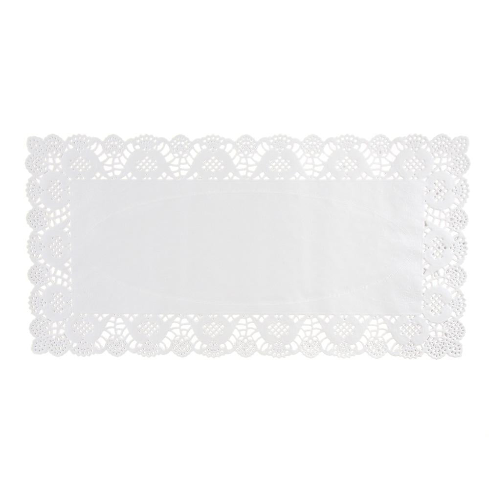 White Rectangular Lace Doilies, 15-1/2-Inch, 20-Count
