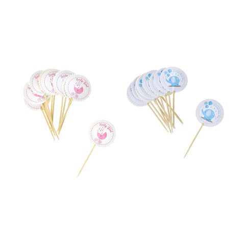 Round Flag Baby Shower Pick, 3-1/4-Inch, 12-Piece