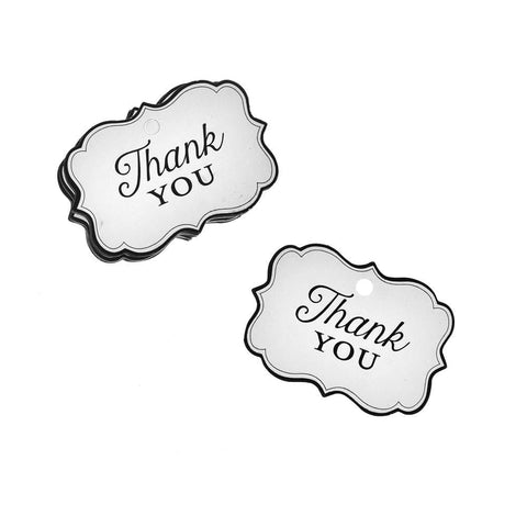 Thank You Tag, White, 3-1/2-Inch, 25-Piece