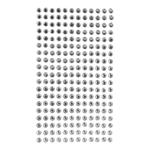 Round Acrylic Gemstone Stickers, 1/4-Inch, 190-Count - Silver