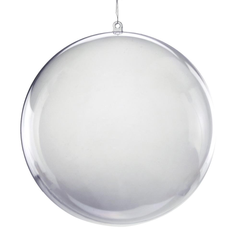 Fillable Round Clear Ball Ornaments, Jumbo, 6-1/4-Inch, 6-Piece