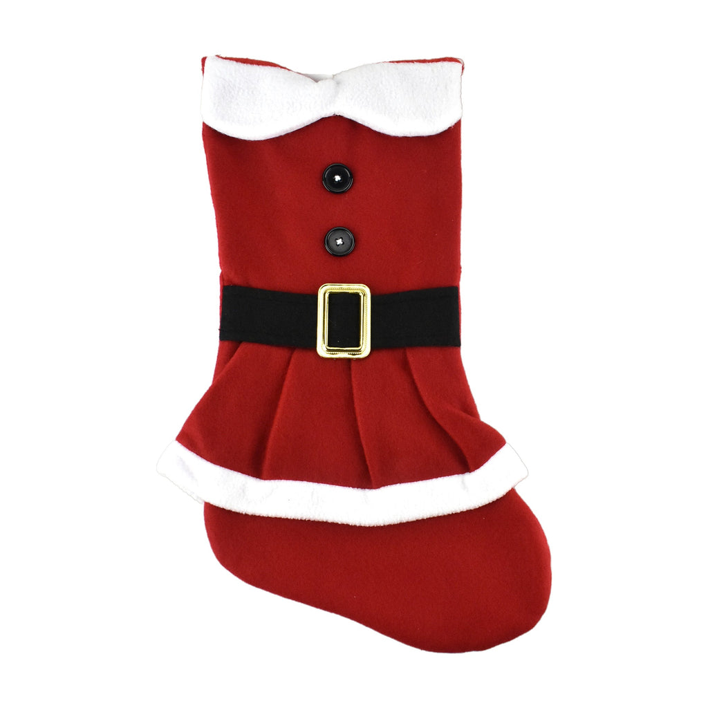 Mrs. Claus Santa Fleece Christmas Stocking, 18-Inch