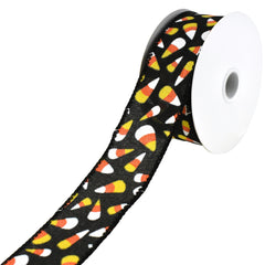 Halloween Candy Corn Pattern Wired Ribbon, 1-1/2-Inch, 10-Yard