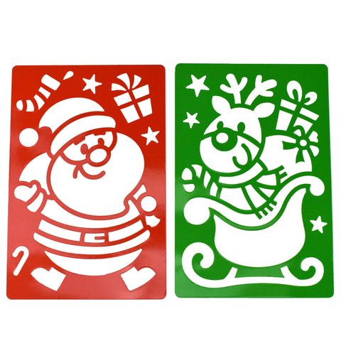 Christmas Multi-Media Art Stencils, 8-1/4-Inch x 5-1/2-Inch, 2-Count