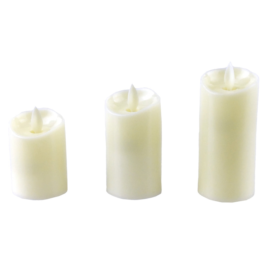 LED Plastic Swinging Flame Candle, Assorted Sizes, 3-Piece