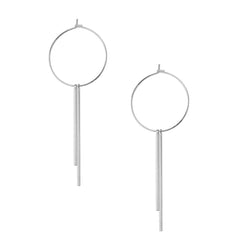 Hoop with Bar Fringe Earrings, 3-Inch