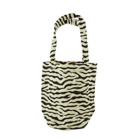 Cotton Zebra Print Tote Bag, 5-Inch