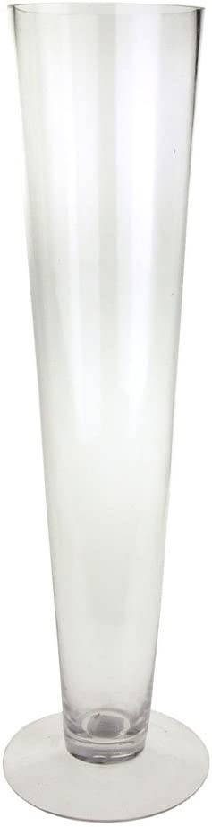 Pilsner Trumpet Glass Vase, 20-inch, Clear