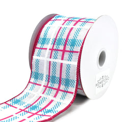 Iridescent Plaid Linen Wired Ribbon, 2-1/2-inch, 10-yard