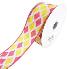 Two Toned Harlequin Wired Linen Ribbon, 1-1/2-Inch, 10-Yard