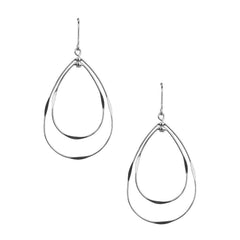 Geometrical Tear Drop Dangle Earrings, 1-1/2-Inch