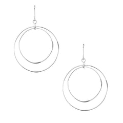 Concentric Circle Drop Earrings, 1-1/2-Inch