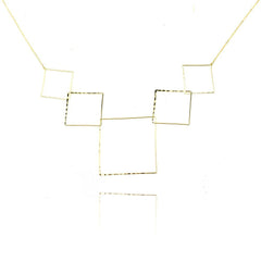 Squares Geometric Pattern Necklace, 25-Inch