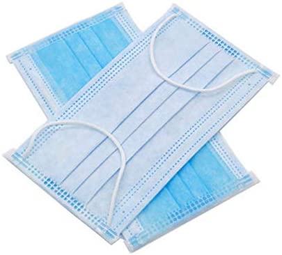 Disposable Elastic Loop Sanitary Face Masks, 3-Layer