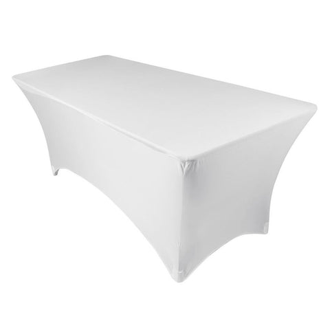 Rectangular Spandex Table-Cloth Cover, 8-Feet, White