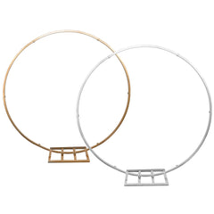 Metallic Circle Hoop Backdrop Stand, 84-Inch