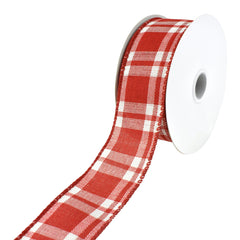 Christmas Woven Josh Plaid Wired Ribbon, 1-1/2-Inch, 10-Yard