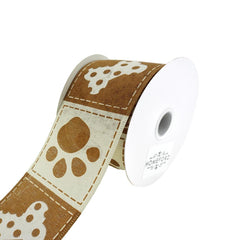 Doggie Paw Prints And Bones Wired Ribbon, 2-1/2-Inch, 10-Yard