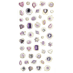 Assorted Jewel Adorment 3D Sticker Sheet, 1/4-inch, 48-piece