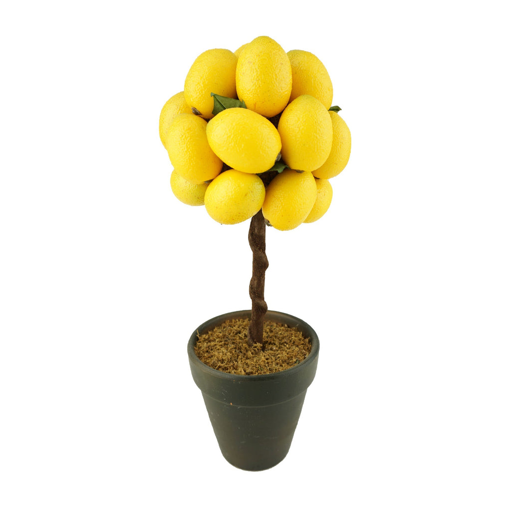 Artificial Lemon Tree Topiary in Pot Decoration, 12-Inch