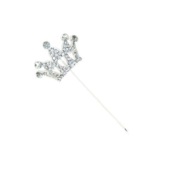 Rhinestone Crown Pin, 1-1/4-Inch, 4-Count