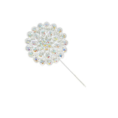 Rhinestone Floral Pin, 2-1/4-Inch, 3-Count