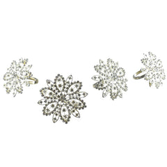 Rhinestone Napkin Holder Rings, 2-1/2-Inch, 4-Count