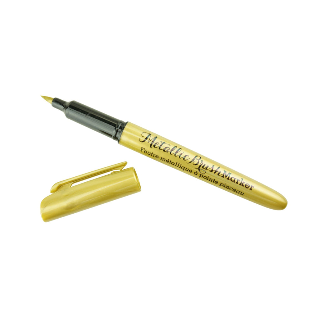 Metallic Gold Marker 6.8mm Fiber Brush, 5-Inch